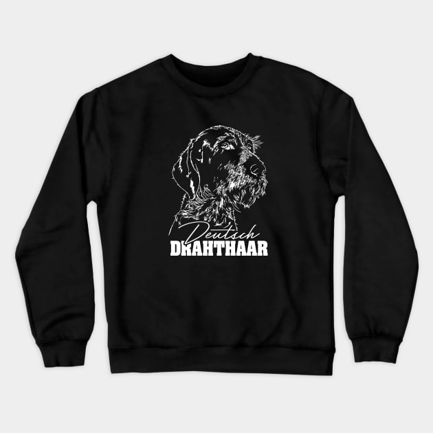 Deutsch Drahthaar dog Portrait Crewneck Sweatshirt by wilsigns